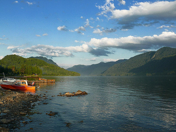 Lake Teletskoe in the Altai mountains