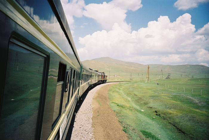 Watching the Russian landscape from about the Trans-Siberian train